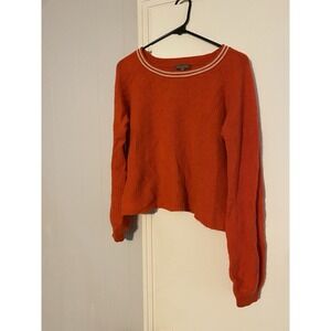 Lilla P Women's 100% Cashmere Long Sleeve Sweater Knitted Burnt Orange Large
